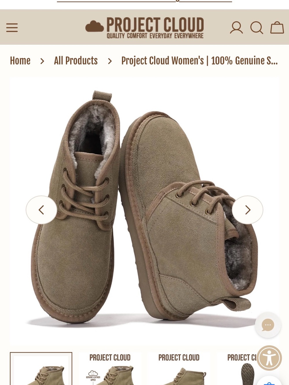 Project Cloud woman’s Suede Ankle Boots in Taupe